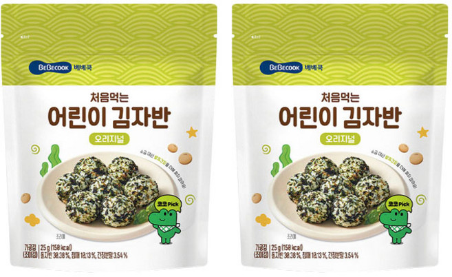 처음 먹는 어린이 김자반, 오리지널, 25g, 2개