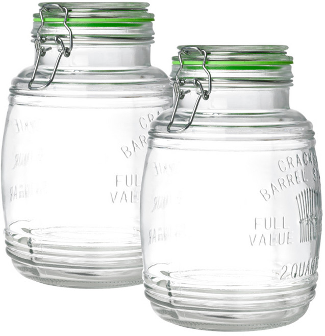 아이에코리아 클립 락 글라스 캐니스터, 2L, 2개입