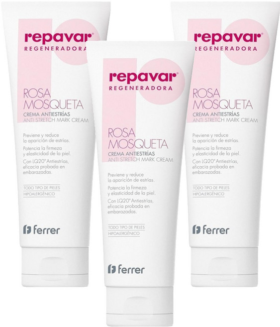 repavar 玫瑰果油乳霜, 125ml, 3條