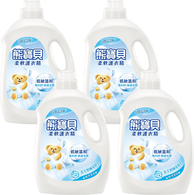 Snuggle 熊寶貝 柔軟護衣精 純淨溫和, 3.2L, 4桶