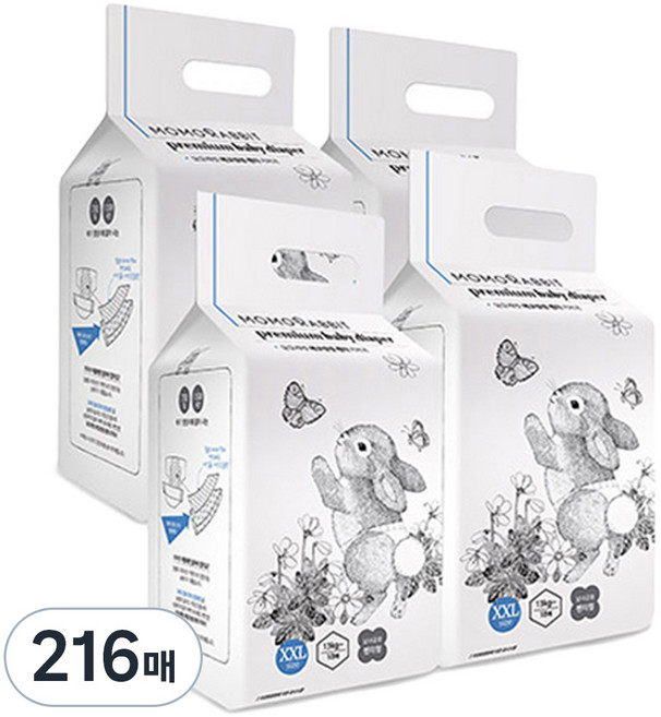 모모래빗 에코씽씽 팬티 기저귀 남여공용, 점보형(2XL), 216매