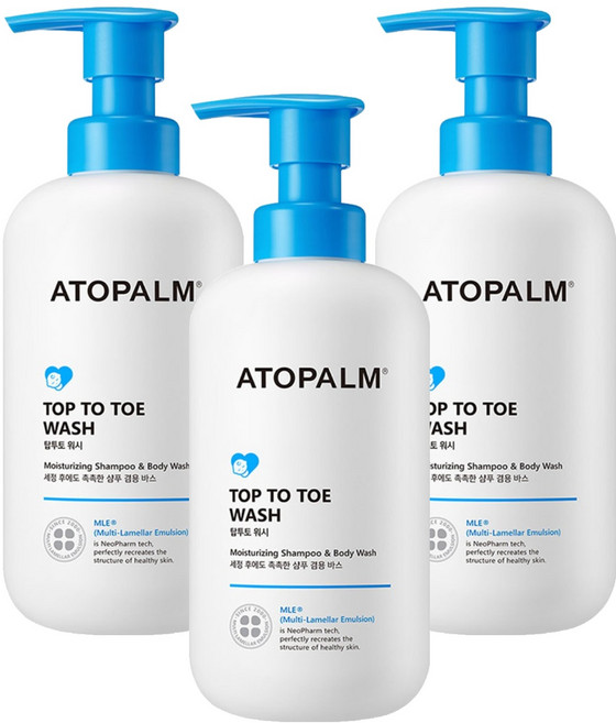 아토팜 유아용 탑투토 워시, 460ml, 3개