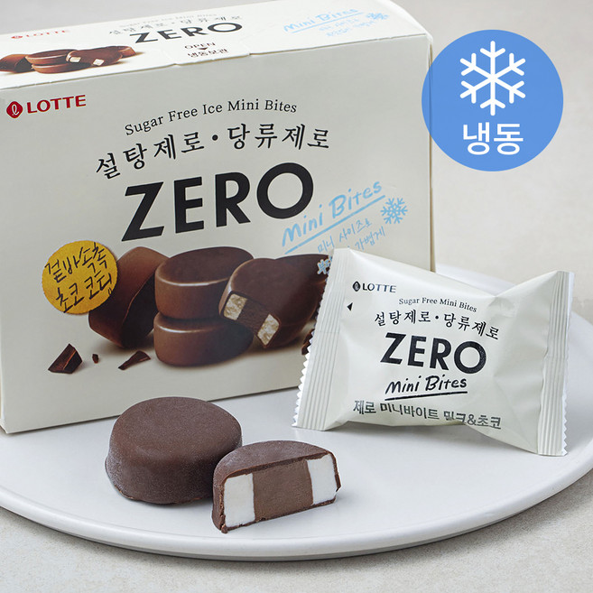 롯데제로 미니바이트 밀크 앤 초코 아이스크림 (냉동), 38ml, 10개입, 1개