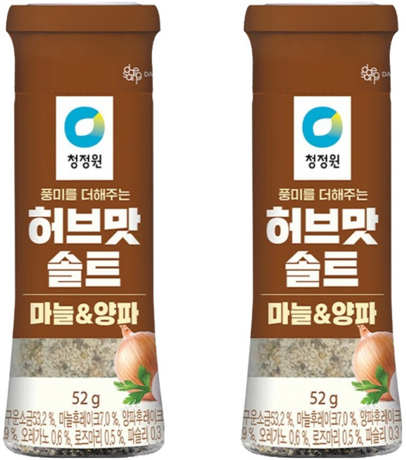 청정원 허브맛솔트 마늘&양파, 52g, 2개