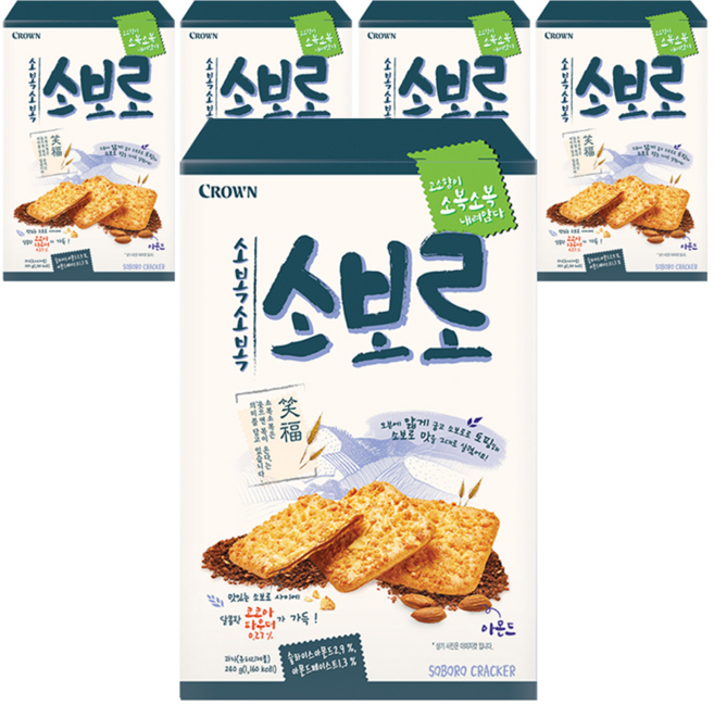 크라운 소복소복 소보로 과자, 240g, 5개
