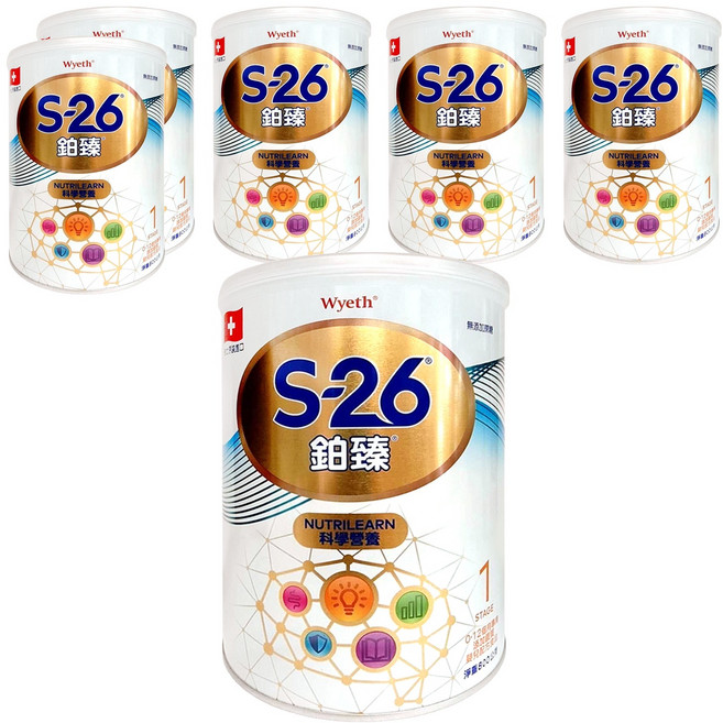 Wyeth 惠氏 S-26 鉑臻嬰兒配方奶粉 新升級 1號 0-12個月, 800g, 6罐
