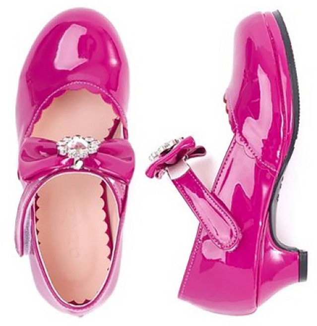 오즈키즈 여아용 핑크보우 구두