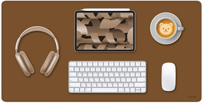 소이믹스 유니크 가죽 장패드 데스크매트 SOL7LO M, 카멜브라운, 1개