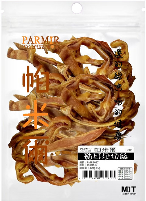 PARMIR 帕米爾 公司貨 豬耳朵切絲 犬用零食, 1包, 260g, 豬耳朵