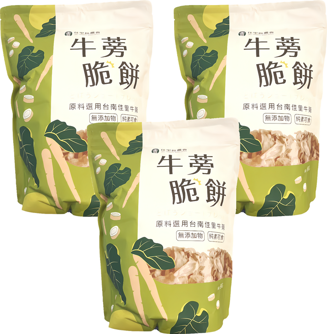 佳里區農會 牛蒡脆餅 海苔, 80g, 3個