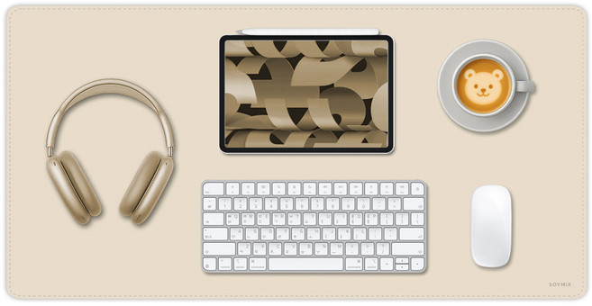 소이믹스 유니크 가죽 장패드 데스크매트 SOL7LO M, 베이지, 1개