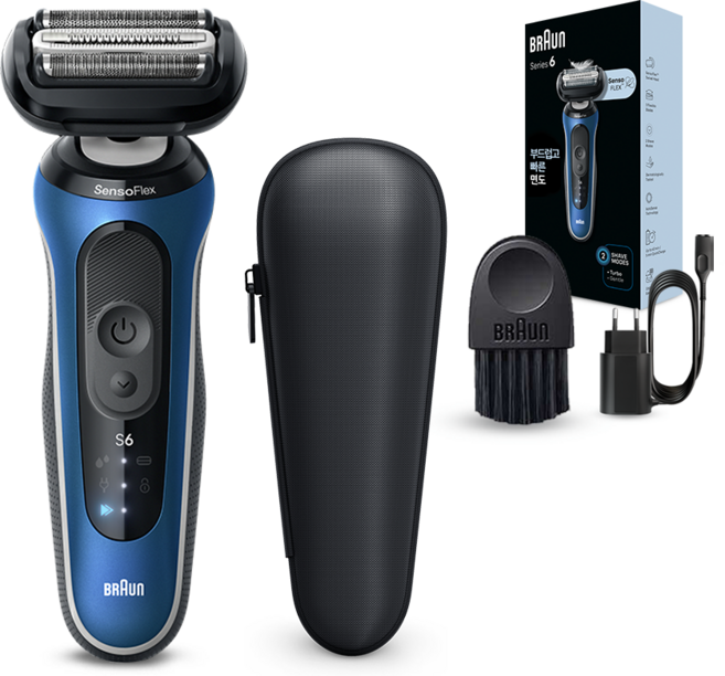 BRAUN 시리즈 6 전기면도기, 62-B1000s, 블루