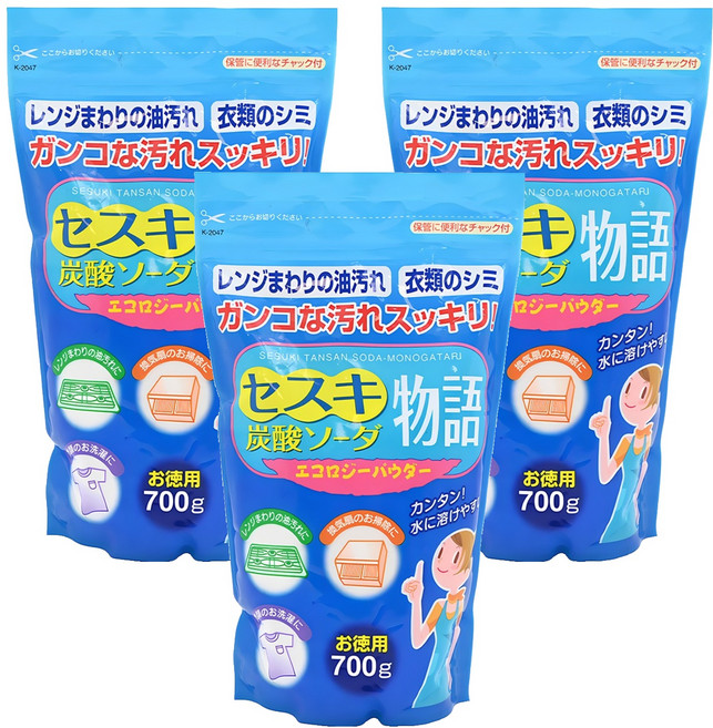 Kiyou 除虫菊 倍半碳酸鈉物語 多功能清潔劑, 700g, 3包