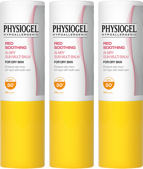 피지오겔 레드 수딩 AI 에어리 썬 멀티밤 SPF50+ PA++++, 7g, 3개