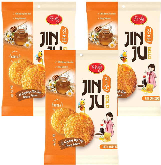 Richy 蜂蜜韓式醬味米果, 100g, 3袋