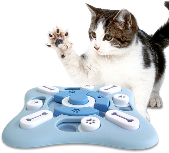 포우타운 강아지 고양이 슬라이드 노즈워크 먹이퍼즐 장난감, LV2스카이블럭, 1개