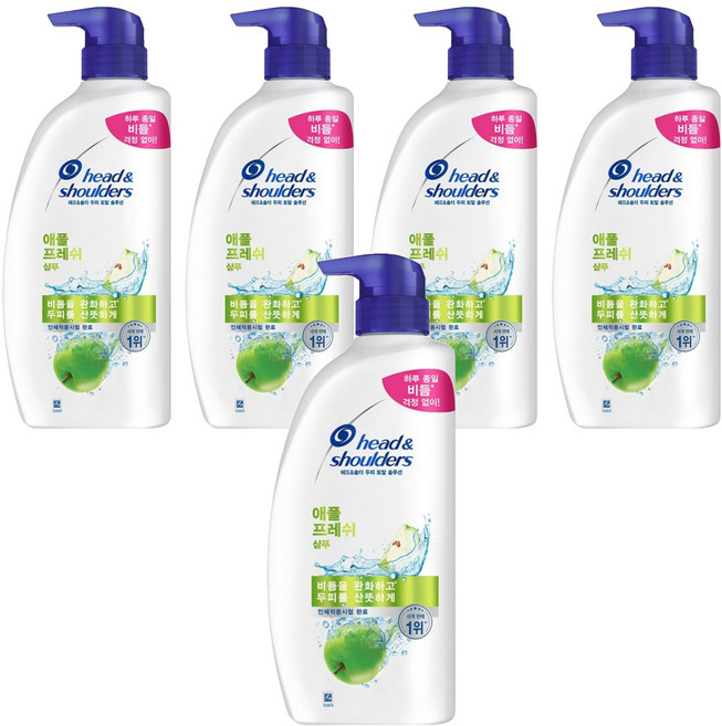 헤드앤숄더 두피 토탈 솔루션 애플 프레쉬 샴푸, 850ml, 5개