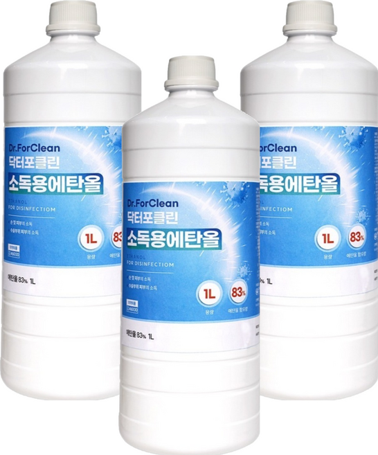 닥터포클린 소독용 에탄올, 3개, 1L