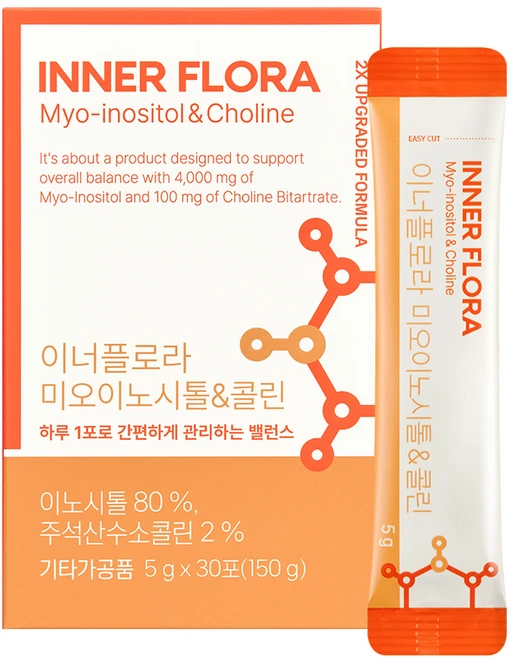 유한건강생활 이너플로라 미오이노시톨 앤 콜린 4000 30p, 150g, 1개 - 쿠팡