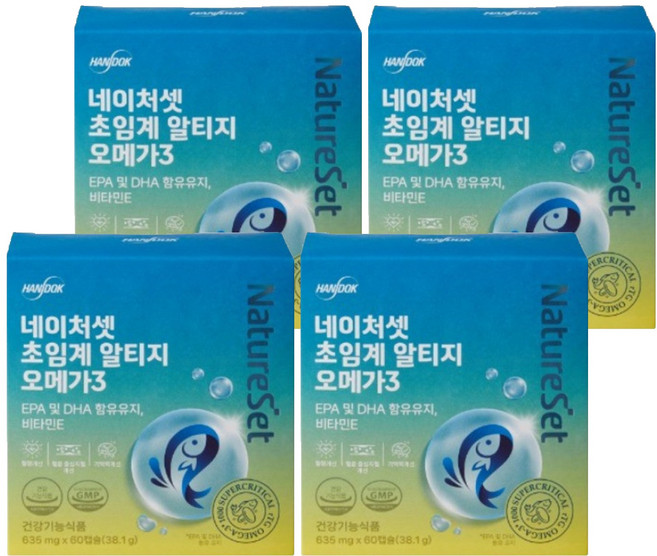 네이처셋 초임계 알티지 오메가3, 60정, 4개