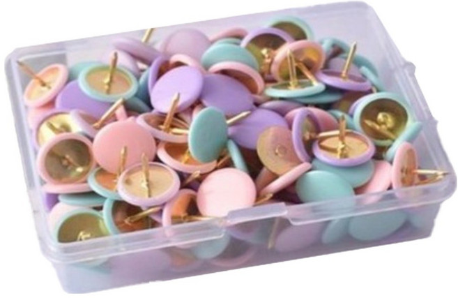 모아븐 마카롱 컬러 코팅 압정, 1개, 100개입