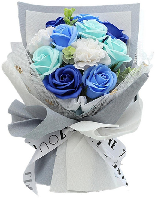 玫瑰香皂花束 夢幻藍, 1件, 藍