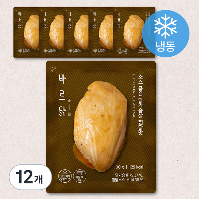 바르닭 소스 품은 닭가슴살 찜닭맛 (냉동), 100g, 1개입, 12개