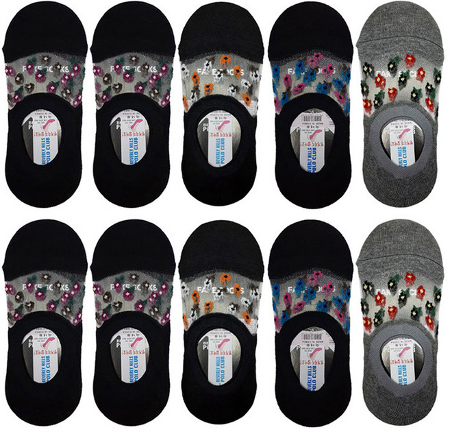 삼익양말 비버리힐즈 폴로클럽 여성용 쿨 망사 모노 덧신 10켤레