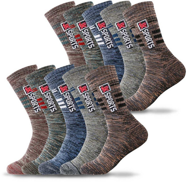 제이케이 남성용 이중바닥 등산 양말 장목 10켤레, 랜덤발송, 1개