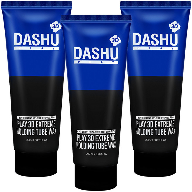 DASHU PLAY 3D 極限定型管狀髮蠟, 200ml, 3個