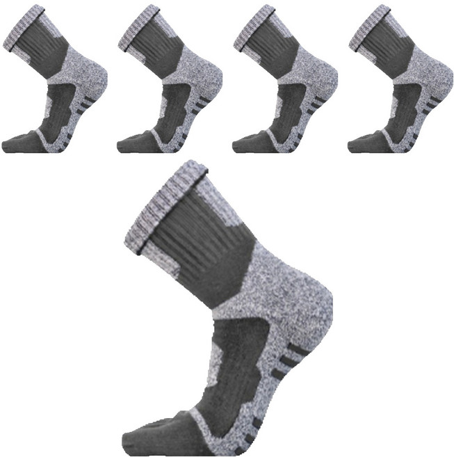 QDA 남성용 스포츠 등산 파일 중목 발가락양말 5켤레