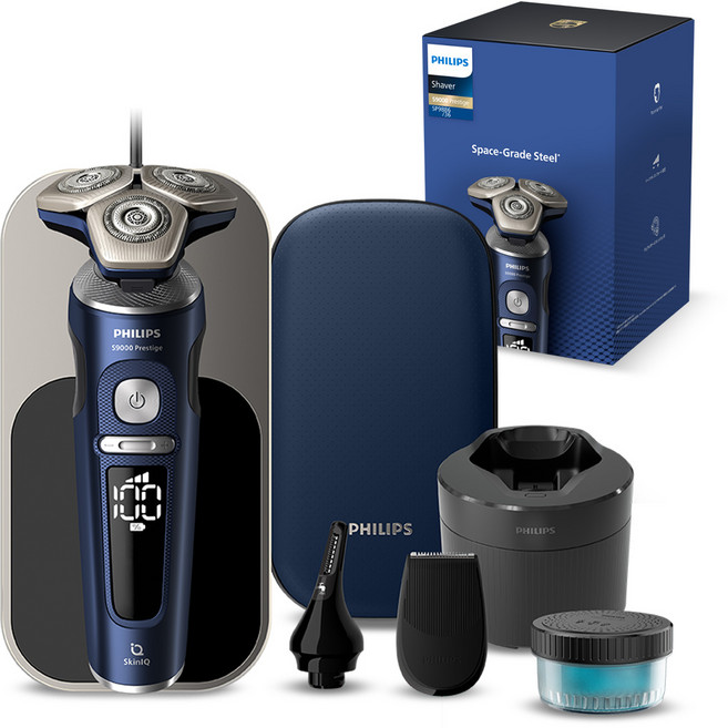 필립스 SkinIQ 9000 프레스티지 전기면도기, SP9886/36, 아드리아틱블루