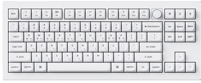 키크론 V3 MAX RGB 기계식 핫스왑 유무선 텐키리스 키보드, 화이트, V3M-F4, 바나나축