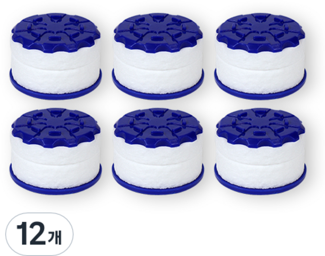 아쿠아듀오 세면대용 정수 헤드 SF-2000 전용 리필 필터 블루, 12개