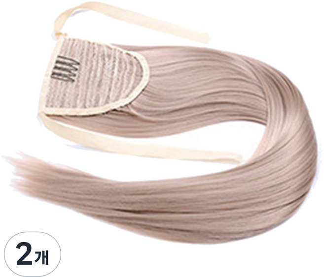 뷰티팝 내추럴 컬러 스트레이트 뒷머리 가발, 1, 2개