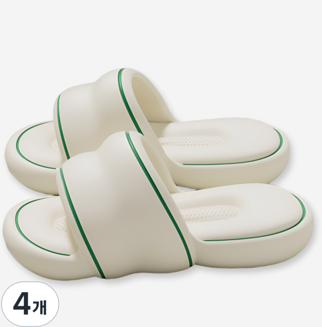 제이드슈 여성용 EVA 실내 세상편한 몽글 슬리퍼, 크림민트, 4개