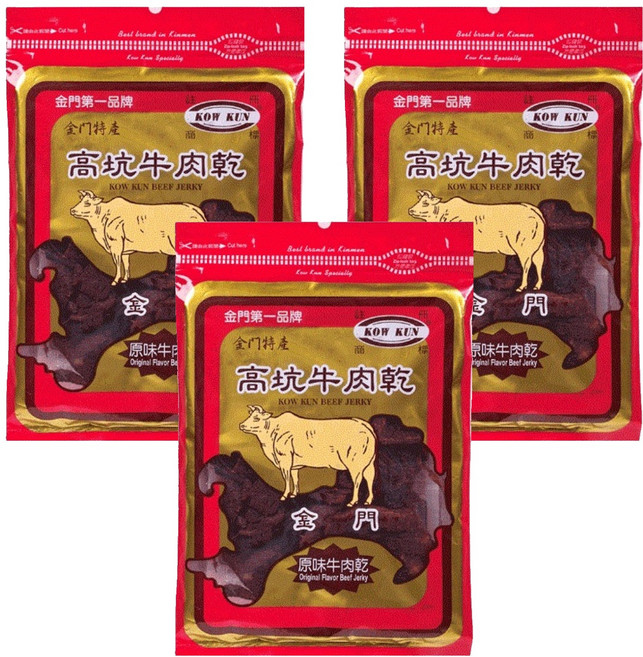 高坑 原味牛肉乾, 160g, 3包