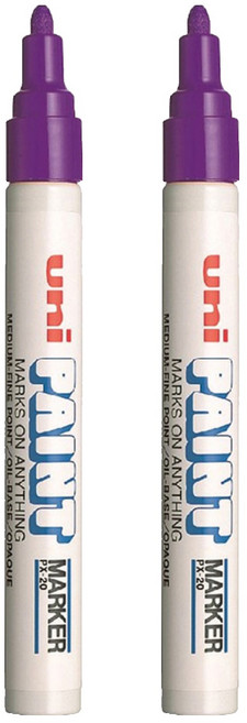 Uni 三菱 中字油漆筆 px-20 紫色, 1色, 2入