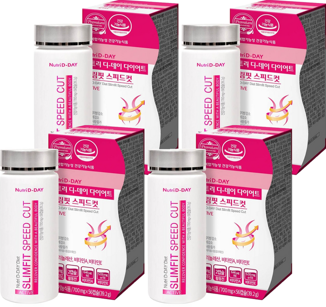 뉴트리디데이 디데이 다이어트 슬림핏 스피드컷, 56정, 4개