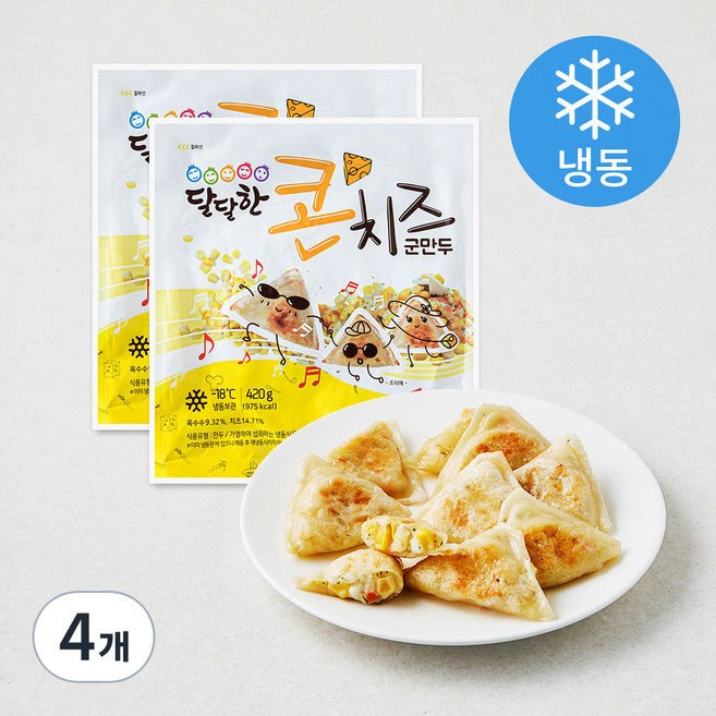 한만두 달달한 콘치즈 군만두 (냉동), 420g, 4개