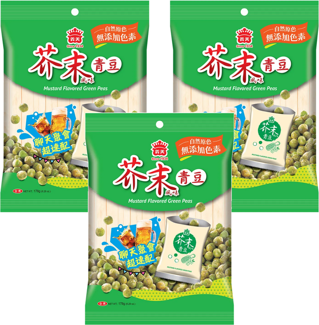義美 芥末青豆, 178g, 3袋