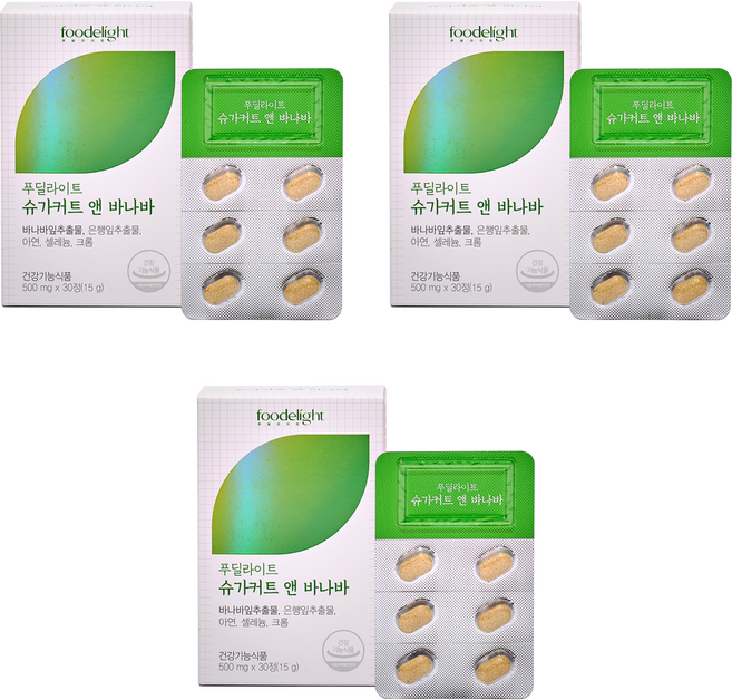 푸딜라이트 슈가커트 앤 바나바 15g, 3개, 30정