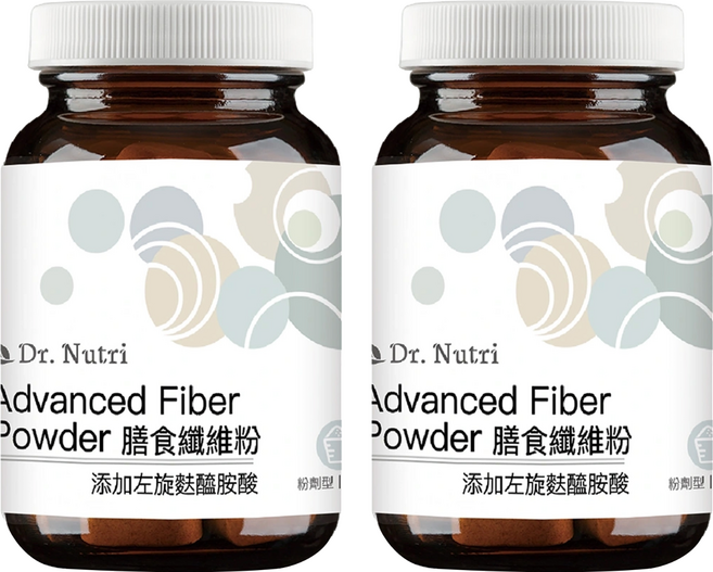 Dr.Nutri 膳食纖維粉 100g 法國專利水溶性纖維 添加左旋麩醯胺酸 幫助消化 全素可食, 2罐
