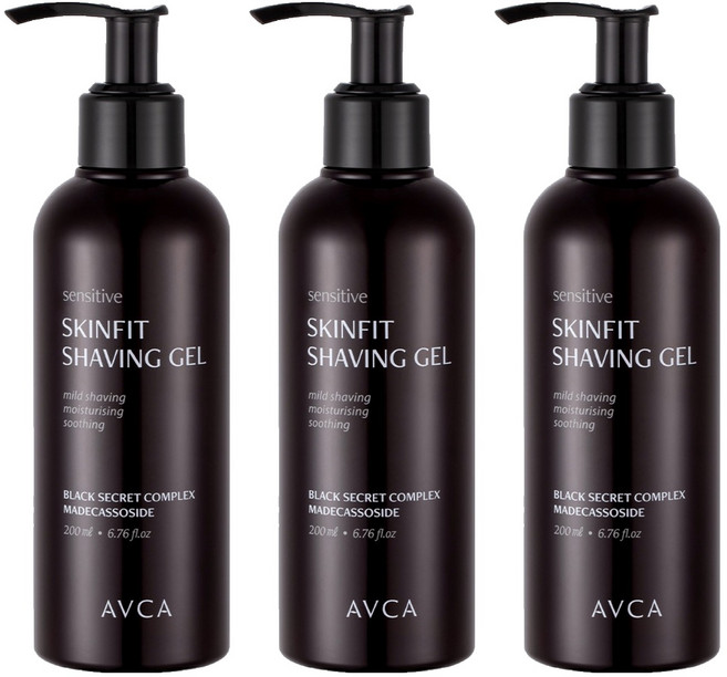 아브카 센서티브 스킨핏 쉐이빙 젤, 3개, 200ml