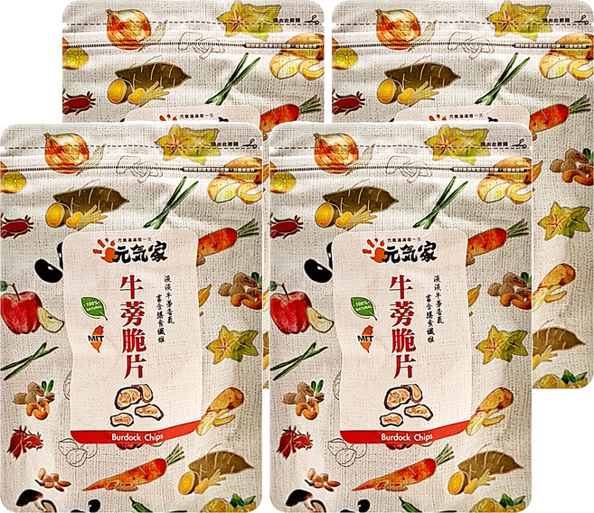 元氣家 牛蒡脆片, 100g, 4包