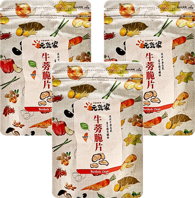 元氣家 牛蒡脆片, 100g, 3包