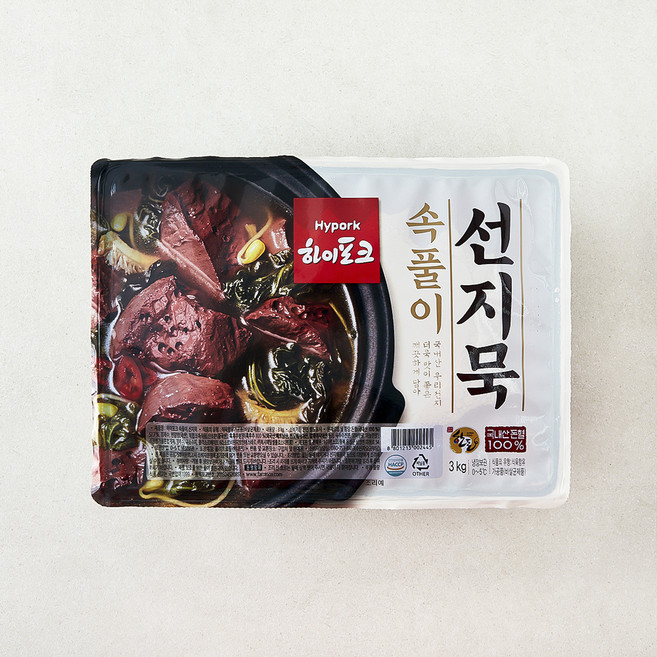 하이포크 속풀이 선지묵 냉장, 3kg, 1개