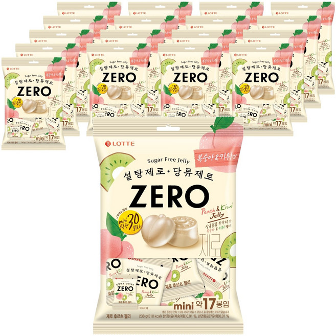 롯데제로 후르츠 젤리 미니 17개입, 238g, 18개