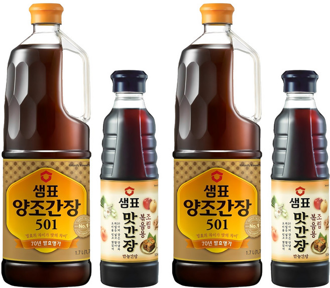 샘표 양조간장 501 1.7L + 맛간장 500ml 세트, 2세트