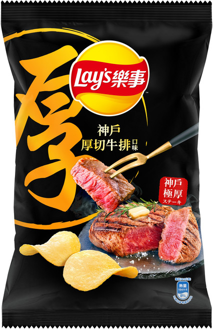 Lay's 樂事 神戶厚切牛排口味洋芋片, 85g, 1個